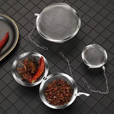 Tea Infuser Ball Mesh Loose Leaf Herb Strainer Stainless Steel Secure Locking   • £2.15