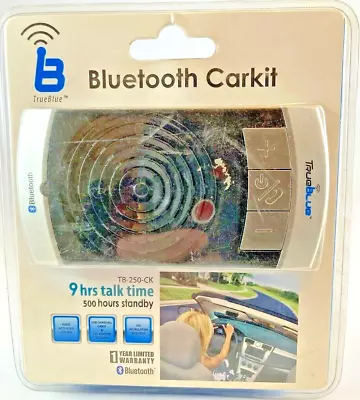 True Blue TB-250 CK Bluetooth Carkit 9 Hrs Talk 500 Hrs Standby Speakerphone NEW • $11.98