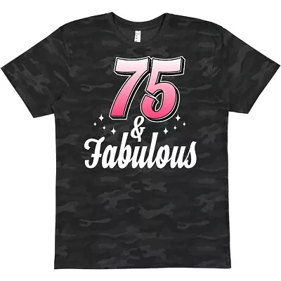 Inktastic 75 And Fabulous With Sparkles T-Shirt Birthdays Adult Years Old Five • $14.99