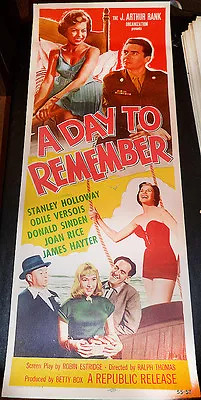 A Day To Remember! '53 S.holloway Classic Original Insert Film Poster! • $40