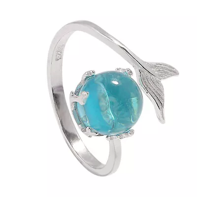 Personality Tail Mermaid Fish Whale Ring Band Wrap Open Rings Women Jewelry Gift • $0.21