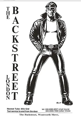 THE BACKSTREET Leather Bar Poster A1 London Gay Interest • £20