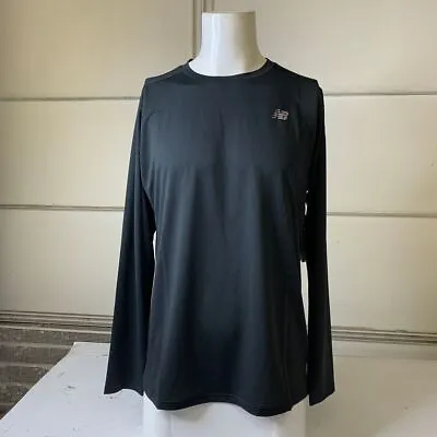 NEW BALANCE Core Run Long Sleeve T-Shirt Men's Size Large Black • $31.49
