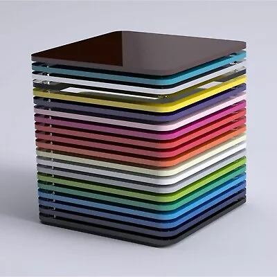 Square Coasters - Acrylic - 90+ Colour Options - Tableware & Livingroom • £2.42