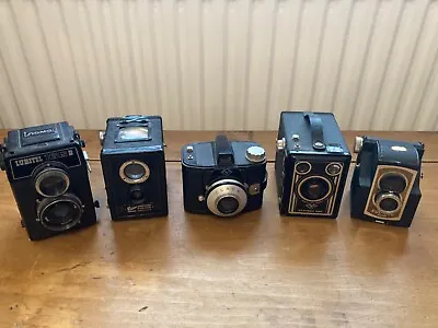 5 Old Cameras Lubitel Agfa Ensign . Box Medium Format • £75