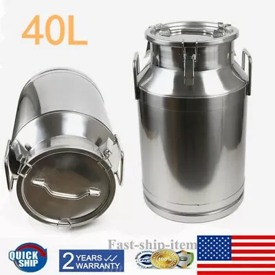 40 Liter 10.56 Gallon Stainless Steel Milk Can Wine Milk Bucket Wine Pail 340mm • $108.30