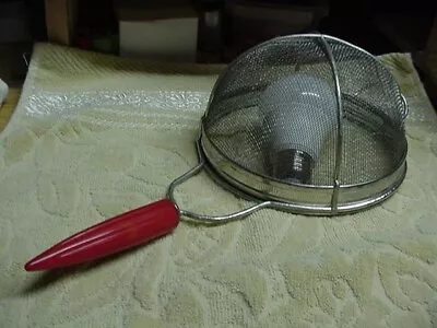 Vintage LARGE Strainer/Sifter Kitchen Utensil ANDROCK RED Bakelite Bullet Handle • $39.99