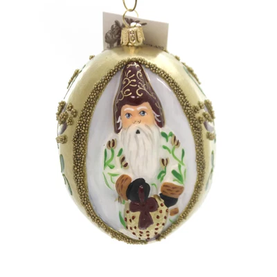 $47.99 • Buy Vaillancourt SANTA WITH KISSING BALL Glass Jingle Balls Ornament Or17500
