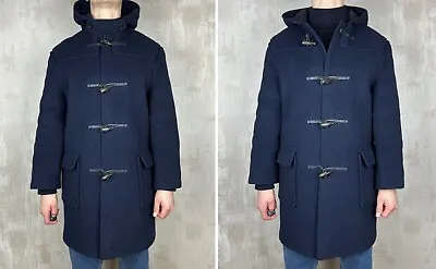 Gloverall Men's Duffle Coat Jacket Size UK/US 40 EU 50 Check Lining Navy Blue • $153