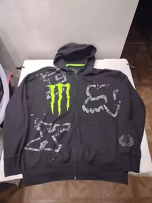 Fox Racing Monster Energy Hoodie Men's Size XL 4 Ricky Carmichael Full Zip  • $79.99