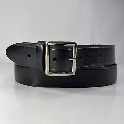 Perfect Fit Black Genuine Leather Work Belt - Made In USA - Men's Size 52 • $13.60