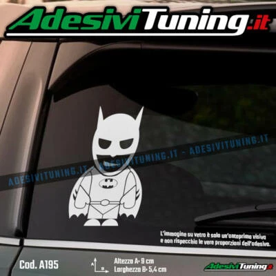 Kit 2 Adesivi Pipistrello Batman Vinile Permanente Auto Moto Tuning - Foto 13