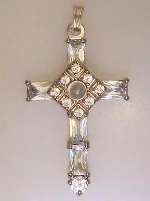 Vintage Silver Cross W/hold To Light  Lord's Prayer! Pendant! • $32.95