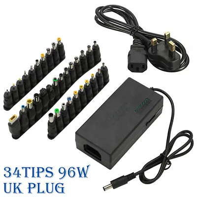 96W Universal DC Connectors Plug Tool Power Supply Adapter Charger For PC Laptop • £17.39
