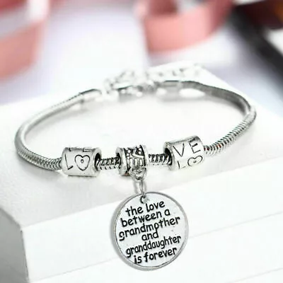 925 Sterling Silver Plated Bangle Charm Chain Bracelet Lady Women Jewellery Gift • £5.49