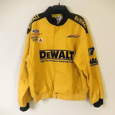 Nascar DeWalt Matt Kenseth #17 Roush Yellow Twill Racing Jacket SzL Vintage RARE • $99.99