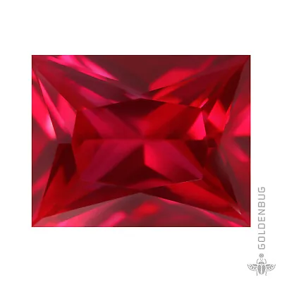 Genuine Ruby Rectangle Cut Nice Faceted Red Corundum Lab Loose Gemstone Baguette • $12