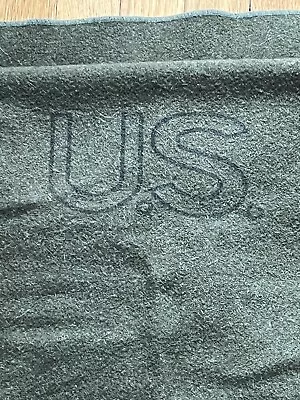 US Army Wool Blanket U.S Military Vintage Olive Drab   84”x66” • $40