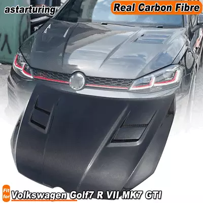 For Volkswagen Golf7 R VII MK7 GTI 2014-17 Real Carbon Engine Hood Cover Bonnet  • $1259.52