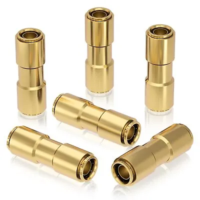 6 PCS 3/8 Brass DOT Air Line Fitting Straight Union Quick Connect Fittings 3/ • $24.83