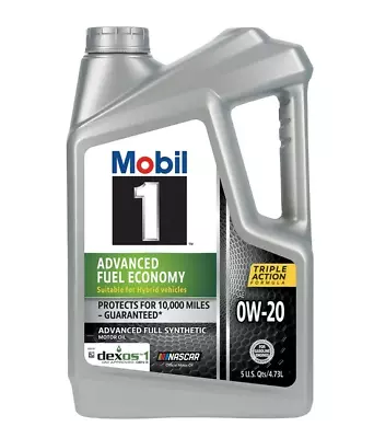 5QT Mobil 1 Advanced Fuel Economy Full Synthetic Motor Oil 0W-20 • $24.99