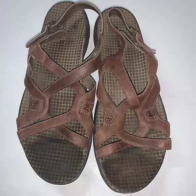 Merrell Agave Brown Leather Slingback Strappy Sandals J36612 Women’s 8 US 39 EUR • $17