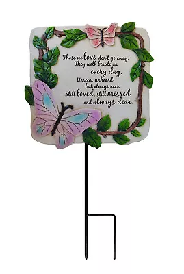 11  Square Memorial Butterfly Stepping Stone W/Ground Stake ~NEW~ • $29.95
