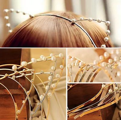 Hot Lady Fashion Girls Cat Ears Pearl Rabbit Hairband Headband Lovely Gifts_FM • $2.30