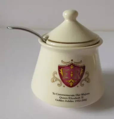 Colmans Mustard Pot The Mustard Shop Queens Golden Jubilee 1982-2002 With Spoon • £20