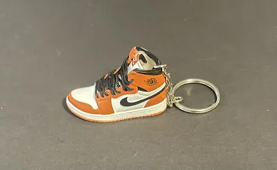 New Mini 3D Sneaker Shoe Keychain White And Orange • $9.98