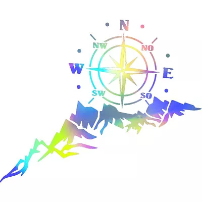 $11.11 • Buy Car Stickers Off-road Body Hood Decor Compass Graphic Colorful Decal Accessories