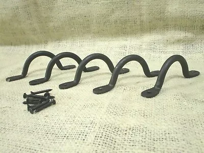 $15.99 • Buy 5 Hand Forged Iron Drawer Bin Pulls 4 1/4  Long Cabinet Handles Kitchen Bath