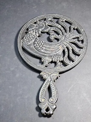 Cast Iron Rooster Trivet 11  Long 7  Wide Ornate And Perfect • $34.99