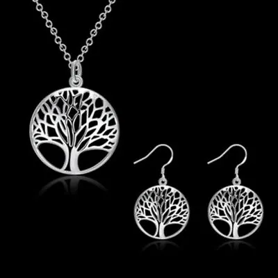 🇬🇧 925 Sterling Silver Gift Tree Of Life Pendant 18  Necklace Chain / Earrings • £6.49