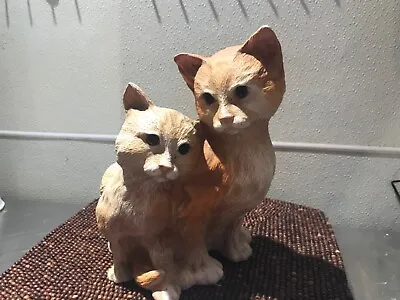 Vintage 1989 Universal Statuary - Statue Of Orange Cat And Kitten • $35