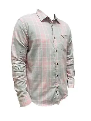 Mens Long Sleeve Button Down Casual Formal Check Cotton Shirt S-3XL SF-339 • £7.99