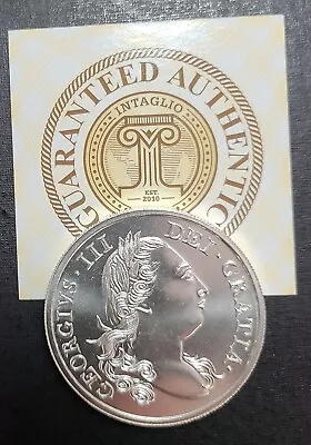 Intaglio 1774 Virginia Shilling BU 2 Oz .999 Silver COA British King George III • $74.95