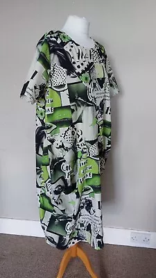 ID CLOTHING Fab Arty Printed Balloon Style Lightweight Lagenlook Dress One Size • £7.01