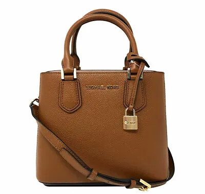NEW $328 MICHAEL KORS Bag Luggage Brown Leather 'ADELE' MD Messenger  • $89