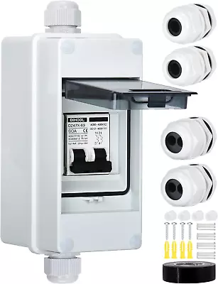 60 Amp Circuit Breaker Box PV Solar Disconnect Switch DC 400V DIN Rail Circuit • $34.24