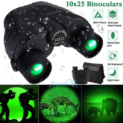 2023 NEW Military Army 10x25 Night Vision Binoculars Goggles Hunting+Case • $26.99