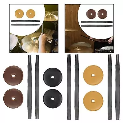 2Pcs Cymbal Belt Symphony Marching Musical Soft Leather Straps With Pads • $12.02