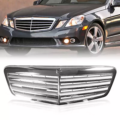 Fits 2010 2012 2013 Mercedes Benz E350 E400 Front Upper Grille Hood Grill Chrome • $73.55