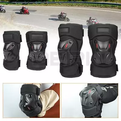 Adult Motorcycle Elbow Knee Pads Motorbike Armour Knee Protector Shin Guards • $18.94