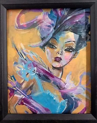 Original Painting Glamour Girl Impressionism Thayer Art OOAK Not A Print • $35