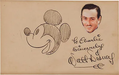 WALT DISNEY Signed Sketch - Mickey Mouse Illustrator / Animator - Preprint • £6.99