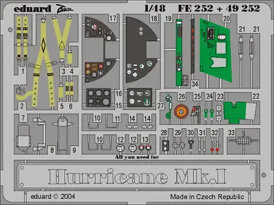 Eduard 1/48 49252 - Hurricane Mk.I Photo Etch (for The Hasegawa / H2K Kit) • £7.99