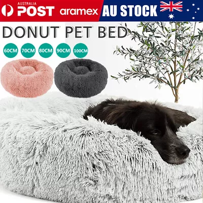 Pet Dog Cat Calming Bed Warm Soft Plush Round Nest Comfy Sleeping Kennel Cave  • $15.90