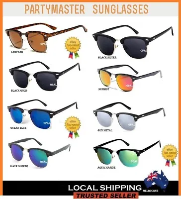 Party Master Fashion Adult Sunglasses Unisex Men Women UV400 Half Rimmed Frames • $18.99