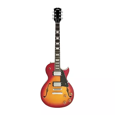 4/4 Haze E-239CS Semi-Hollow Body Electric Guitar Cherry Sunburst + Gig Bag • $213.61